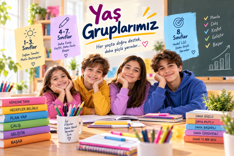 Farklı sınıf düzeylerindeki öğrenciler için ödev takibi, etüt, ders desteği ve LGS hazırlık programları